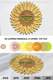 Download 3d Mandala Sunflower Mom Svg Files For Cricut Silhouette Etsy In 2020 Svg Files For Cricut Cricut Mandala