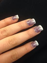 Purple Glitter Ombre French Tips With Images Ombre Nails