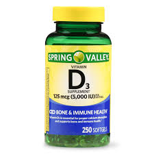 Spring Valley Vitamin D3 Softgels 5000 Iu 250 Count Walmart Com Walmart Com