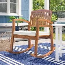 Sol 72 Outdoor Brayan Rocking Chair With Cushion Reviews Wayfair Patio Rocking Chairs Outdoor Rocking Chairs Rocking Chair