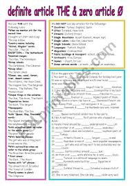 Which Of The Geographic Names Are Used With The Article It Is A Useful And Timesaving Worksheet On The And Zero Article It Includes Grammer Boxes And Exerci Grammar Worksheets Article Grammar Free Grammar Worksheet