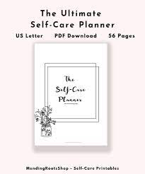 Self Care Planner Us Letter Digital Download Monthly Etsy Self Care Self Lettering