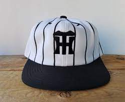 Hanshin Tigers Vintage Japanese Pinstripe Baseball Cap Nippon Pro Central League Embroidered Rare Hat Size L 56 58 Cm Official Ballcap Hanshin Tigers Baseball Cap Pinstripe