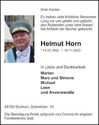 Traueranzeigen von Helmut Horn