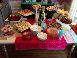 Pin By Abigale Wright On My Parties Baby Shower Food Table Decorations Food Display Table Girl Baby Shower Decorations