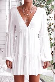 Women S Autumn And Winter White Long Sleeved Lantern Sleeve Dress Long Sleeve Mini Dress Backless Mini Dress Mini Dress