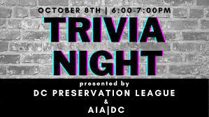 Arts, entertainment, and fun in dc, maryland, and virginia right now. Trivia Night With Aia Dc Dc Preservation League