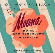 Moana Hotel And Bungalows By Jericl Cat Lettering Blog Vintage Hawaii Matchbook Art