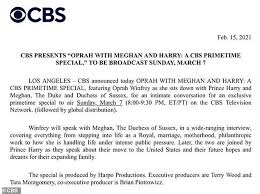 How and when to watch oprah with meghan and harry: Harry And Meghan Didn T Tell The Queen They Were Planning Oprah Winfrey Chat Duk News