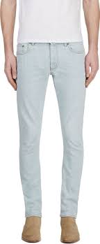 Saint Laurent Blue Light Wash Skinny Jeans Ssense Light Wash Skinny Jeans Denim Wash Casual