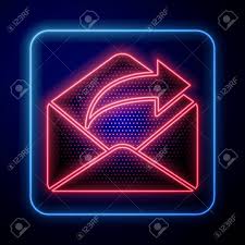 Includes icons in all classic boho colors such as light blue, brown, beige, green. Glowing Neon Outgoing Mail Icon Isolated On Blue Background Royalty Free Cliparts Vectors And Stock Illustration Image 140123359