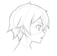Drawing an anime face from a profile side view! 38 Ideas For Hair Styles Drawing Profile Guy Drawing Anime Head Anime Boy Hair