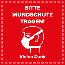 Schilder Aufkleber Bitte Mundschutz Tragen Rot Nord Display