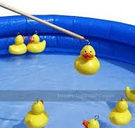 Masters Premium Hook a Duck - 10 x Weighted 8cm Ducks, 3 x Wooden Rods and  Inflatable Pool