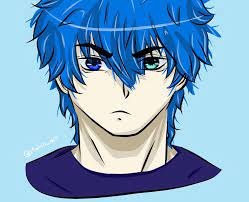 Blue Hair Anime Boy Heterochromia Blue Eyes Green Eyes Handsome Cool Anime Manga Boy Drawing Art Digital Blue Hair Anime Boy Manga Boy Drawing Art Digital Art