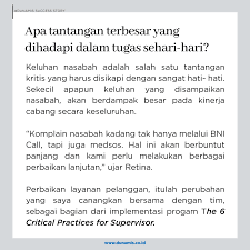 Supervisor adalah jabatan di perusahaan dengan tugas utamanya adalah melaksanakan rencana/kebijakan yang telah dibuat oleh manajer. Dunamis Indonesia Photos Facebook