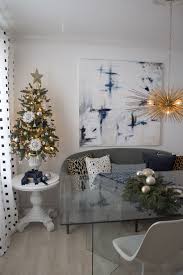 These charming ornaments are wonderfully reminiscent of the winter season. Blue Black And White Christmas Tour Part 2 Cuckoo4design Christmas Dining Room Christmas Tours Decor