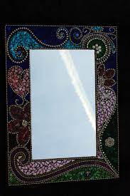 Large Mosaic Mirror With Flowers Mosaique
