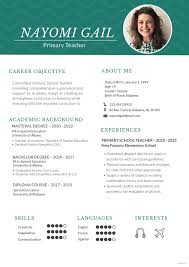 Free Primary Teacher Resume Cv Template In Photoshop Psd And Microso Creativebooster