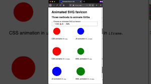 The &ltanimate> svg element is used to animate an attribute or property of an element over time. Animated Svg Favicons