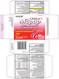 Childrens Mapap Acetaminophen Tablet Chewable Major