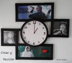 Manualidades con platos de papel. Reloj De Pared Con Marco Para Fotos Crear Y Reciclar