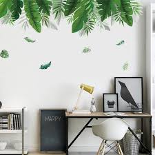Greenery wall decor, botanical wall decal, wall leaves, leaf wall decal, earthy, modern home decor, vinyl wall decals, garden gifts, office. Wpotee Decor Vinyl Diy Palm Tree Leaves Wall Stickers For Kids Room Living Room Bedroom Wall Decals Decoration Nursery Baby Urbytus Com