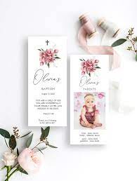 Baptism Bookmark Template Editable Bookmark Keepsake Etsy Bookmark Template Baptism Favors Wedding Favours Sign
