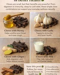 20 Smart Ways to Use Cloves for Better Health 🌿 Cloves are small, but  their benefits are powerful. From digestion to immunity, sleep to cold  relief, these simple clove combinations can support