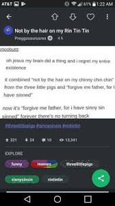 Not By The Hair Of My Chinny Chin Chin Meme Pin By Marky Marcus Aurelius On Random Haha You Meme Little Pigs