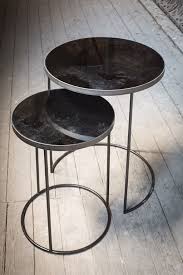 The Notre Monde Round Nesting Side Table Set In Bronze Marble Top Coffee Table Side Table Table
