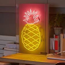 Pineapple Neon Light Sign Pineapple Neon Light Neon Decor Neon Light Signs