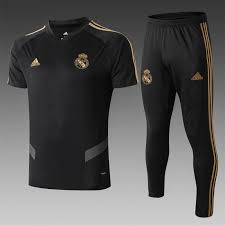 After unveiling its classic home and spring pink away kits last month, real madrid has released its third jersey ahead of the 2020/21 season, a subtle black and grey offering. Real Madrid 2019 2020 V Neck Training Shirt Black Shirt Pant 26124