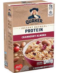 Quaker protein oatmeal nutrition label. Protein Instant Oatmeal Cranberry Almond Quaker Oats