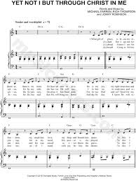 Cityalight Yet Not I But Through Christ In Me Sheet Music In C Major Transposable Download Print Sku Mn0198849
