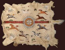 Painted Buffalo Hide And Skins By Native Arts Trading Native American Artwork American Indian Art Native Art