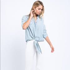 Tops Womens Light Blue Blouse Long Short Sleeve Poshmark