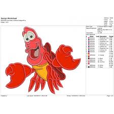 Check spelling or type a new query. Sebastian The Little Mermaid Applique Design Crab Applique Design