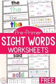A math website kids love! Free Printable Pre K Sight Word Worksheets