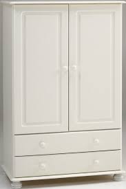 Steens Richmond White Low Combi Kids Mini Wardrobe Metal Drawer Runners Wardrobe Furniture Pine Wardrobe Metal Drawers