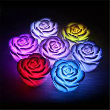 Click To Buy Lighting Up Toys Led Romantic Rose Flower Color Changed Lamp Light Led Novelty Lamp Night Light Candle Night Flower Candle Romantic Candles