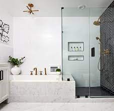 Face It These 9 Master Bath Ideas Are Pure Genius Hunker Bathroom Tub Shower Combo Bathroom Tub Shower Tub Shower Combo