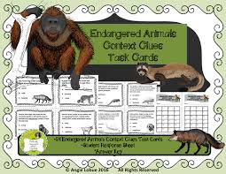 Endangered Animals Task Cards Context Clues Context Clues Context Clues Task Cards Task Cards