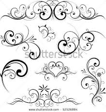 You can download, edit these vectors for personal use for your presentations. Stock Vector Swirling Flourishes Decorative Floral Elements Art Pattern Tattoo Scroll Design