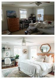 On my best friends bedroom! Master Bedroom Makeover With Home Office Nesting With Grace Small Bedroom Makeover Bedroom Makeover Before And After Master Bedrooms Decor