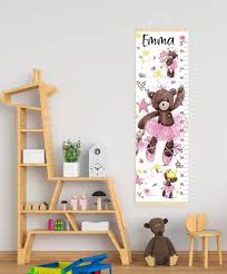 girl growth chart ballerina canvas personalized growth chart