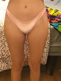The contour in the fabric of a lower garment (e.g. Swimming Cameltoe