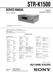 I get a message :unlock: Video 2 Unlock Sony Str K1500 Support