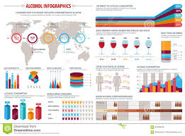 Alcohol Drinks Consumption Infographics Design Stock Vector