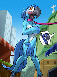 223834 - suggestive, artist:bassybefuddle, bia (rio), tiago (rio), bird,  macaw, parrot, spixs macaw, anthro, blue sky studios, rio, brazil,  breasts, christ the redeemer, covering, feathers, female, female focus,  leash, nipples, nudity, older,